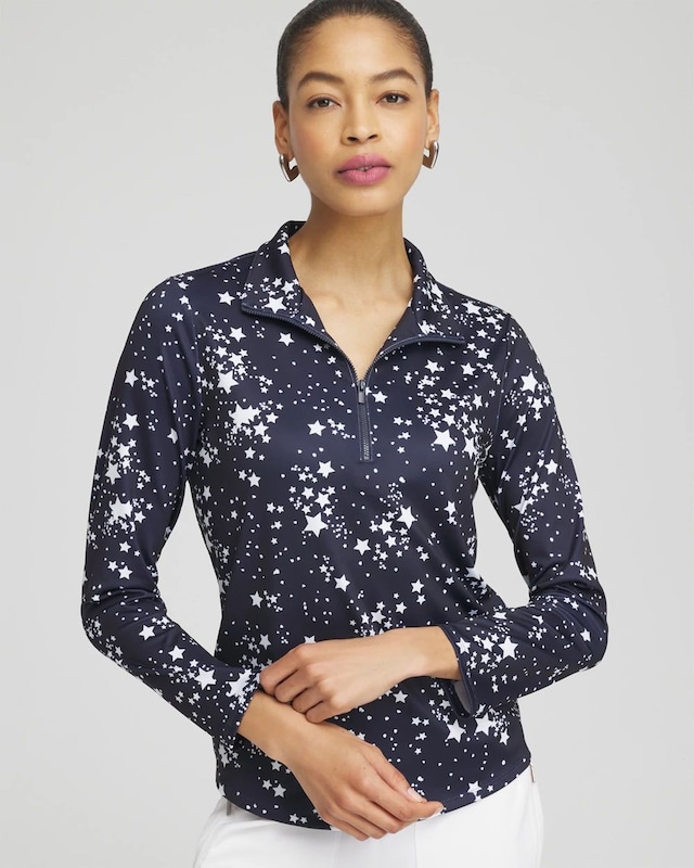 Zenergy UPF Knit Star Half Zip Top - image 1
